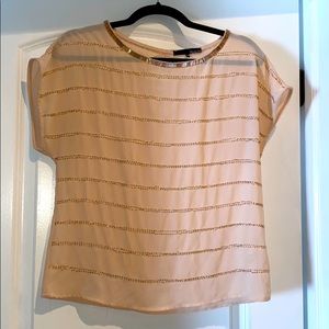 Peach and gold beaded top